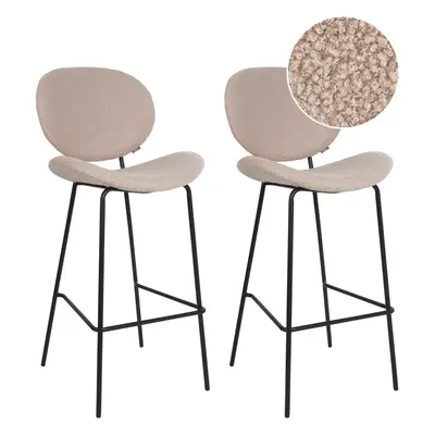 Set of Bar Chairs LUANA Boucle Light Beige