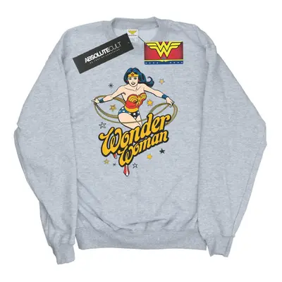 (L, Heather Grey) DC Comics Womens/Ladies Wonder Woman Stars Sweatshirt