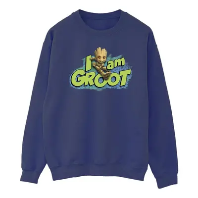 (XL, Navy Blue) Marvel Mens Guardians Of The Galaxy I Am Groot Jumping Sweatshirt