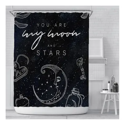 (D) 180x180cm Waterproof Shower Curtain Star Shower Curtain Digital Printing Polyester Shower Cu