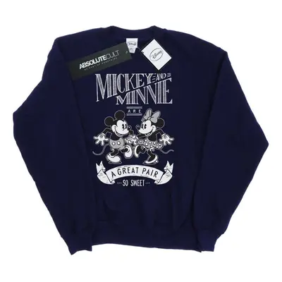 (S, Navy Blue) Disney Womens/Ladies Mickey And Minnie Mouse Great Pair Sweatshirt