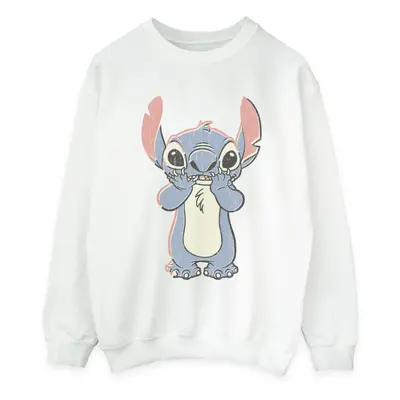 (S, White) Disney Womens/Ladies Lilo And Stitch Big Print Sweatshirt