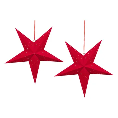 Set of Hanging Decorations Star MOTTI Paper Red cm