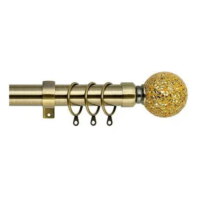 Mosaic Ball Extendable Curtain Pole. Includes Pair Of Superior 60mm Size Finials, Rings, Bracket