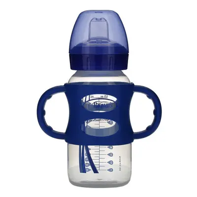 Dr. Brown's, Wide-Neck Sippy Bottle, 6M+, Blue, oz (270 ml)