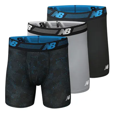 New Balance Mens Boxer Brief Fly Front with Pouch 3-Pack of Inch