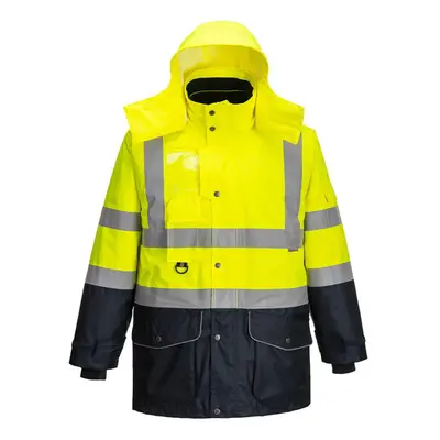 (XXL, Yellow/Navy) Portwest Mens Hi-Vis in Traffic Jacket