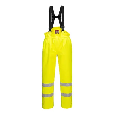 (XL, Yellow) Portwest Mens Bizflame Rain Hi-Vis Trousers