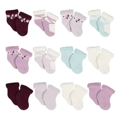 gerber Unisex Baby 12-Pair Sock Bundle Lavender garden Months