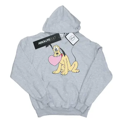 (M, Sports Grey) Disney Womens/Ladies Pluto Love Heart Hoodie