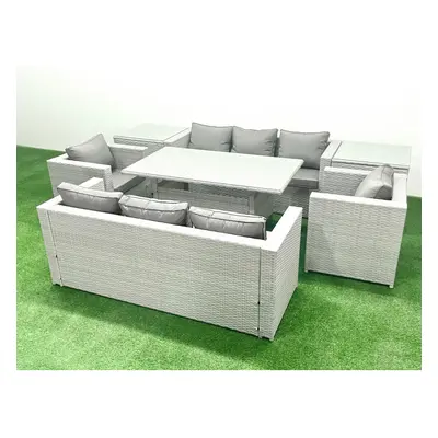 Fimous Rattan Garden Furniture Set Outdoor Seater Patio Dinin g Sofa Sets with Dining Table Chai