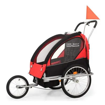 2-In-1 Foldable Double Children Bike Trailer & Stroller