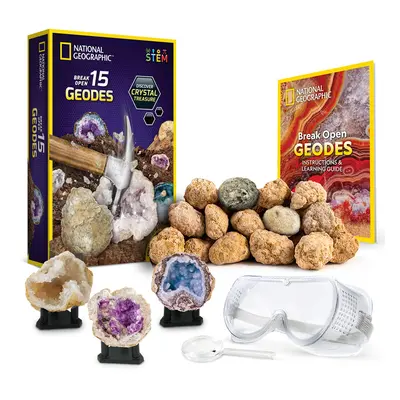 - Break Open Premium Geodes â Includes Goggles, Detailed Learning Guide & Display Stands - Gre