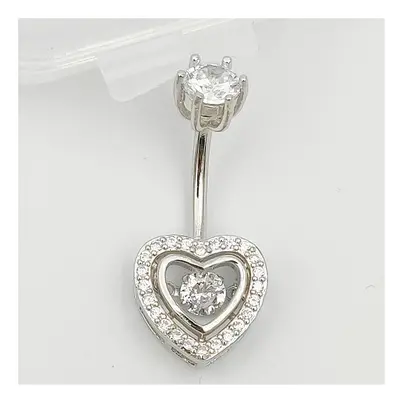 925 sterling silver heart cubic zircon belly button ring Summer body jewelry for women