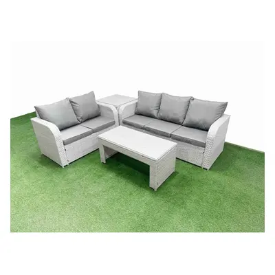 Fimous Seater PE Rattan Wicker Garden Furniture Patio Conservatory Sofa Set with Seater Sofa Lov