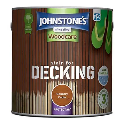 Johnstones Woodcare Stain For Decking 2.5l Country Cedar