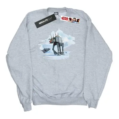 (S, Sports Grey) Star Wars Mens Christmas AT-AT Reindeer Sweatshirt