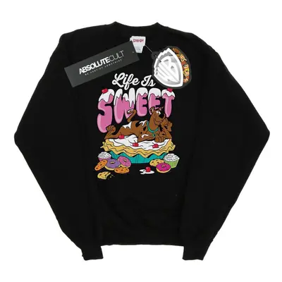 (L, Black) Scooby Doo Mens Life Is Sweet Sweatshirt