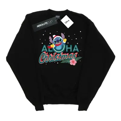 (XXL, Black) Disney Womens/Ladies Lilo And Stitch Aloha Christmas Sweatshirt