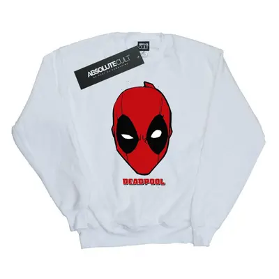 (L, White) Marvel Mens Deadpool Mask Sweatshirt