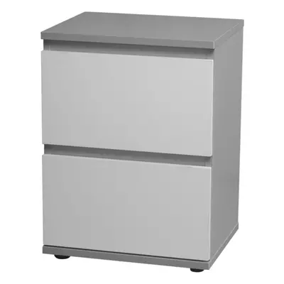 (Grey Carcass and White Drawers) Drawer Wooden Bedside Cabinet Side Table