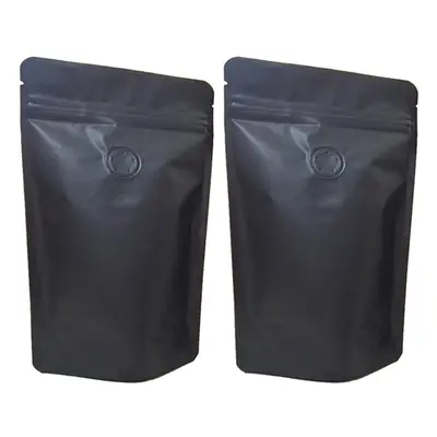 100Pcs Matt Foil Coffee Valve Zipper Closure Bag Vertical Foil Coffee Bean One-Way Valve Bag Pac