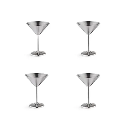 Stainless Steel Martini Glasses 4, Oz Metal Cocktail Glasses, Unbreakable, Durable, Mirror Finis