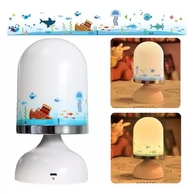 (Sea World) Portable USB Rechargeable LED Night Light Hanging Stand Table Vibration Sensor Lamp