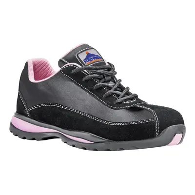 (3 UK, Black/Pink) Portwest Womens/Ladies Steelite Leather Safety Trainers