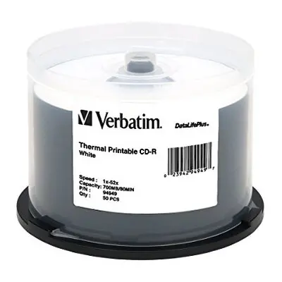 Verbatim CD-R 700MB 52X DataLifePlus White Thermal Printable - 50pk Sp