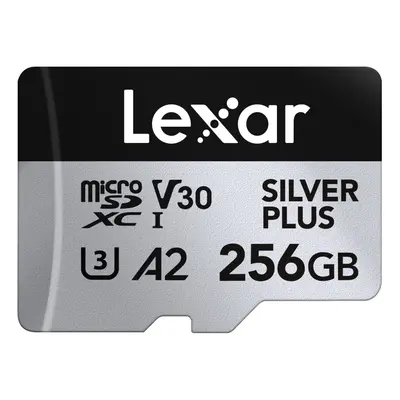 Silver Plus 256GB Micro SD Card up to MB/s, MicroSDXC UHS-I Flash Memory Card with Adapter, C10,