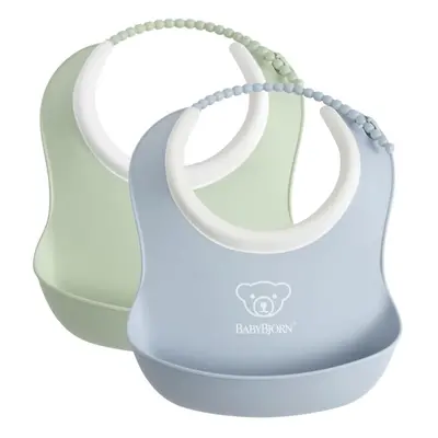 Small Baby Bib, 2-pack, Powder green/Powder blue