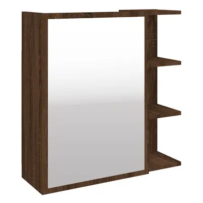 (brown oak) vidaXL Bathroom Mirror Cabinet Storage Cupboard Side Cabinet Engineered Wood