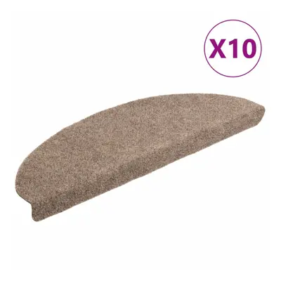 vidaXL 10x Self-adhesive Stair Mats Cream Needle Punch Stair Rug Decoration