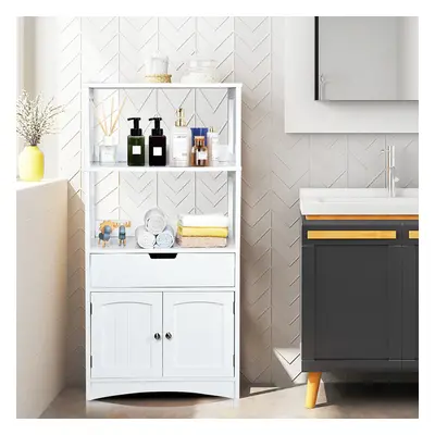 Bathroom Floor Cabinet Freestanding Entryway Study Room White