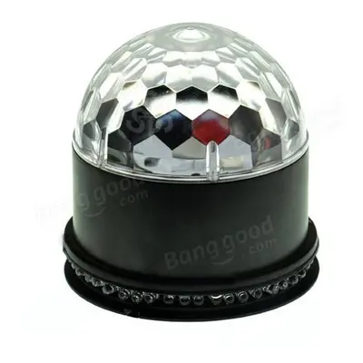 (UK Plug) 15W LED RGB Crystal Magic Ball Sunflower Stage Light Sound Actived for Chritmas Party 