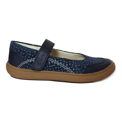 Flash Stride Kids | Navy Leather | Girls Rip Tape Shoes