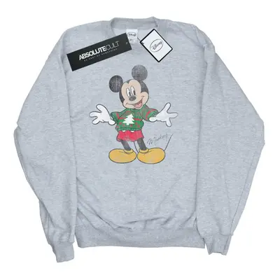 (XL, Heather Grey) Disney Womens/Ladies Mickey Mouse Christmas Jumper Sweatshirt