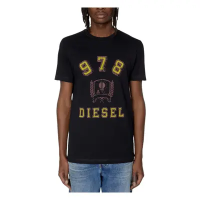 (XL) Diesel T-Diegor-E11 Mens T Shirts Crew Neck Short Sleeve Cotton Summer Tee Black