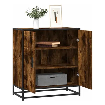 vidaXL Sideboard Smoked Oak 68x35x76 cm Engineered Wood and Metal