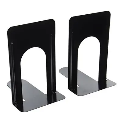 UNIVERSAL Economy Bookends, Nonskid, 7/8 x 1/4 x 9, Heavy Gauge Steel, Black