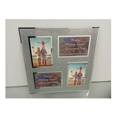 Silver Mirrored Crushed Glitter Crystal Diamante Multi Aperture Picture Photo Frame 6?x4? Hold P