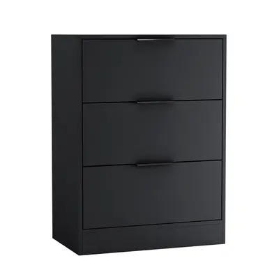 (60cm Black) 60/80cm Chest of Drawers Compact Storage Bedside Cabinet Furniture