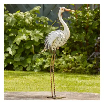 Garden Gear Metal Heron Animal Ornament Outdoor Patio 87cm Bird Sculpture Decor