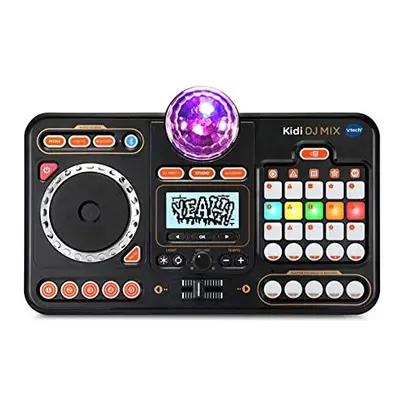 Kidi DJ Mix (Black), Toy DJ Mixer for Kids with Tracks and Music Styles, Kids Music Toy with Lig