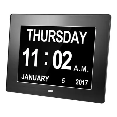 Digital Day Alarm Clock LED Calendar Dementia Time Date Month Memory Inch