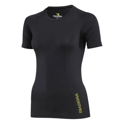 (16) DIADORA Ladies Womens Compression Short Sleeve Top Fitness Gym Yoga - Black