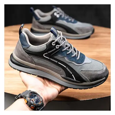 (grey, 43) Labor Protection Shoes, Suede, Steel Head, Anti-smashing, Puncture-proof, Breathable,