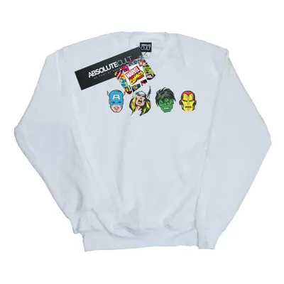 (5XL, White) Marvel Mens Avengers Comic Heads Sweatshirt