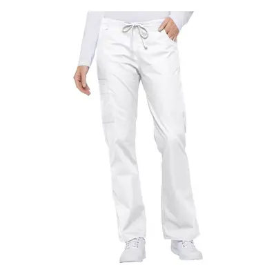 Dickies Womens Signature Mid Rise Drawstring Scrubs cargo Pant White